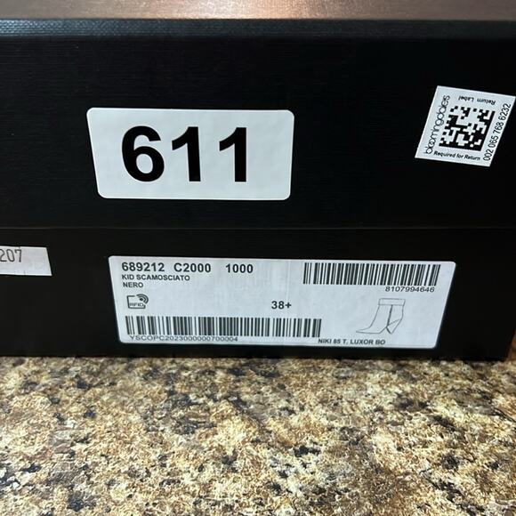 Saint Laurent Silver Monogram Niki Booties In Black Suede  EU 38.5 US 8.5 - Picture 10 of 12